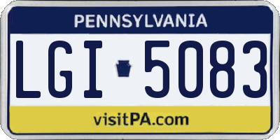 PA license plate LGI5083