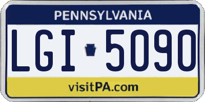 PA license plate LGI5090