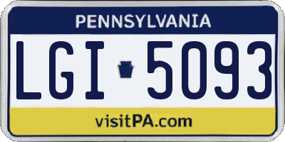 PA license plate LGI5093