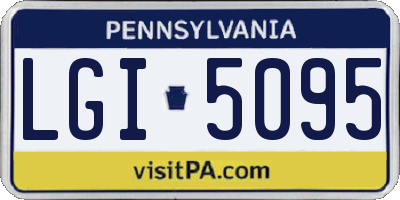 PA license plate LGI5095
