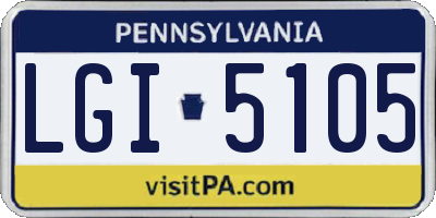 PA license plate LGI5105