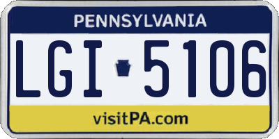 PA license plate LGI5106