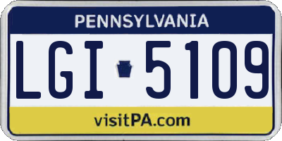 PA license plate LGI5109