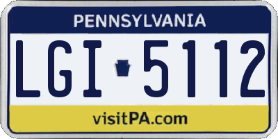 PA license plate LGI5112