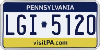 PA license plate LGI5120