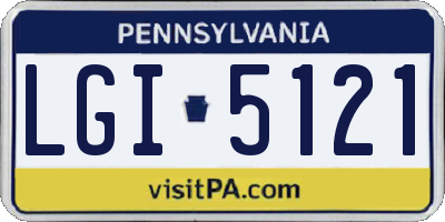 PA license plate LGI5121