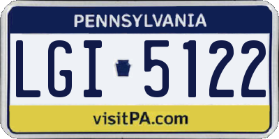 PA license plate LGI5122