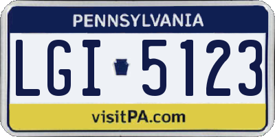 PA license plate LGI5123