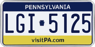 PA license plate LGI5125