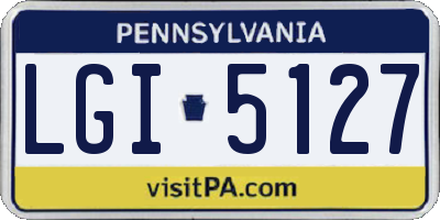 PA license plate LGI5127