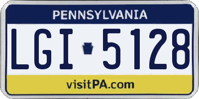 PA license plate LGI5128