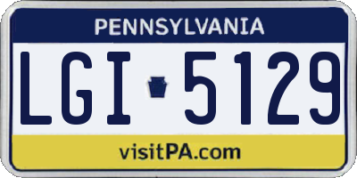 PA license plate LGI5129
