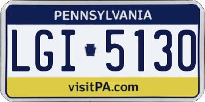 PA license plate LGI5130
