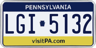 PA license plate LGI5132