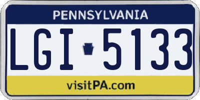PA license plate LGI5133