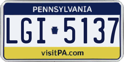 PA license plate LGI5137