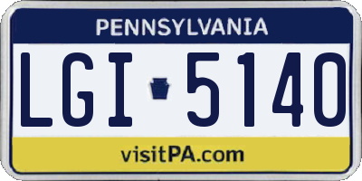 PA license plate LGI5140