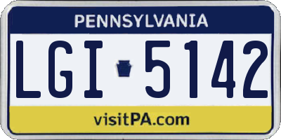 PA license plate LGI5142