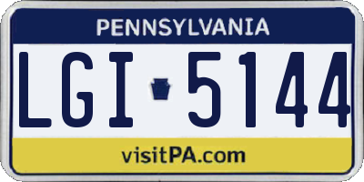PA license plate LGI5144