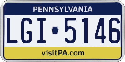 PA license plate LGI5146