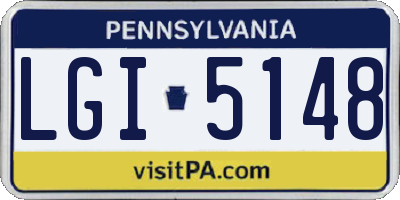 PA license plate LGI5148
