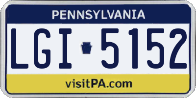 PA license plate LGI5152