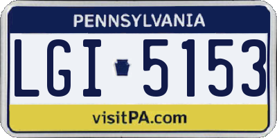 PA license plate LGI5153
