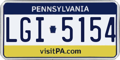 PA license plate LGI5154