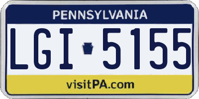 PA license plate LGI5155
