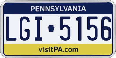 PA license plate LGI5156
