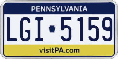 PA license plate LGI5159