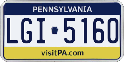 PA license plate LGI5160