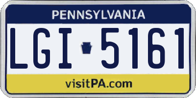 PA license plate LGI5161