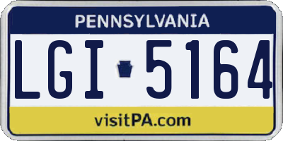 PA license plate LGI5164