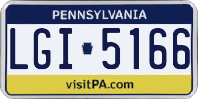 PA license plate LGI5166
