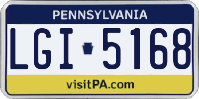 PA license plate LGI5168