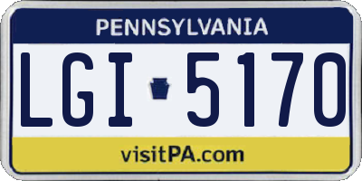 PA license plate LGI5170