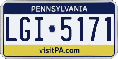 PA license plate LGI5171