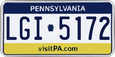 PA license plate LGI5172