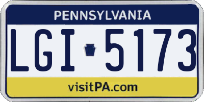 PA license plate LGI5173
