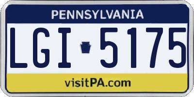 PA license plate LGI5175
