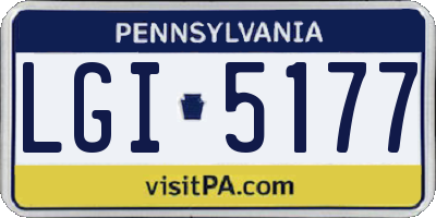 PA license plate LGI5177