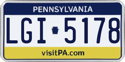 PA license plate LGI5178