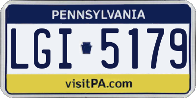 PA license plate LGI5179