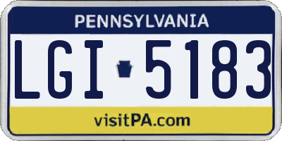 PA license plate LGI5183