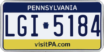PA license plate LGI5184