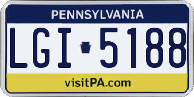 PA license plate LGI5188