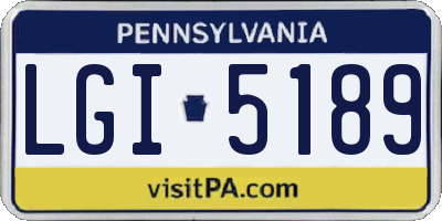 PA license plate LGI5189