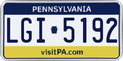 PA license plate LGI5192