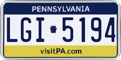PA license plate LGI5194